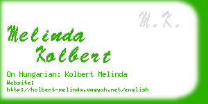 melinda kolbert business card